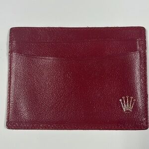Rolex Burgundy Slim Leather Credit Card Holder